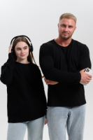 14403 футболка с дл.рукавом унисекс Черный