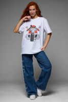 8525 футболка унисекс Байкер+белый