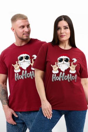 8525 футболка унисекс Санта+бордо