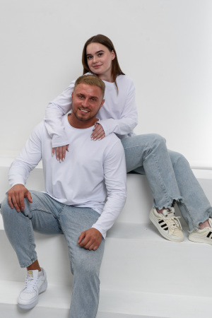 14403/1 футболка с дл.рукавом унисекс Белый