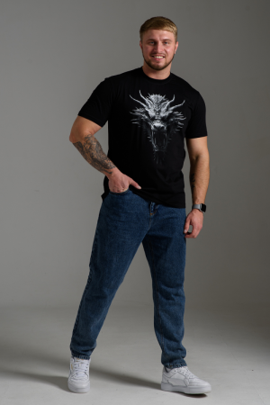 8550 футболка унисекс Черный+дракон