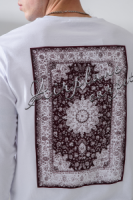 8562 футболка с дл.рукавом унисекс Белый+ковер