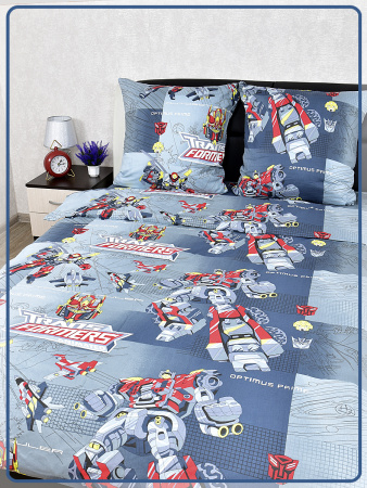 Детское постельное белье бязь Роботы серые