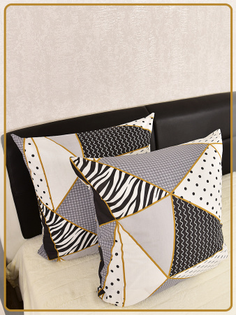 Наволочки бязь Узбекистан UZ-25 Пэчворк серый 2 шт.