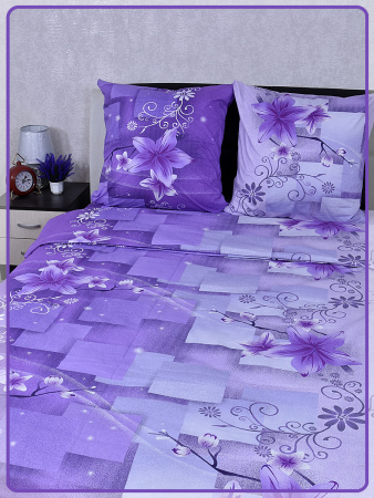 Постельное белье Шуйская бязь Лилия фиолетовый 8578-1
