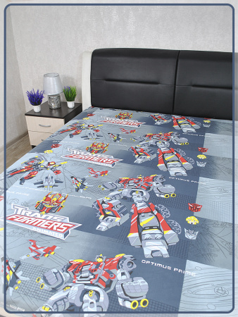 Детская простыня Ивановская бязь Трансформеры вид 1 серый