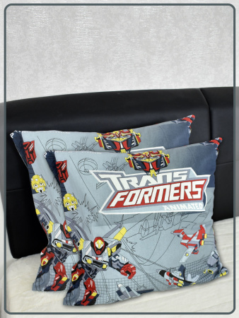 Детские наволочки Ивановская бязь Трансформеры вид 1 серый 2 шт.