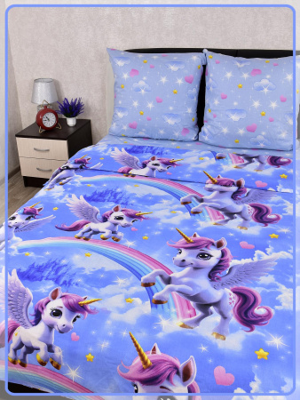 Детское постельное белье поплин артдизайн Единорожки