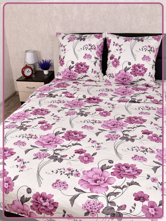Постельное белье Шуйская бязь Пион сиреневый 7255-2