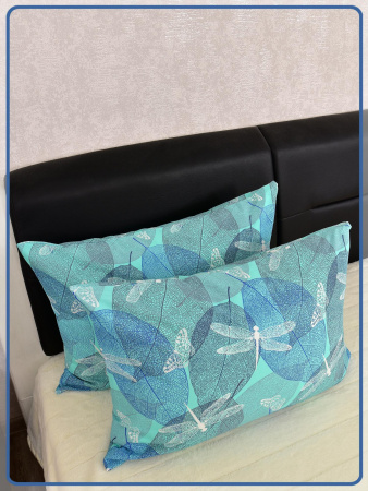 Наволочки Ивановская бязь Стрекозы вид 3/2 мятный 2 шт.