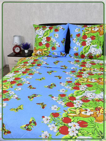 Детское постельное белье бязь День рождения зайки