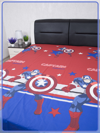 Детская простыня поплин Капитан Америка