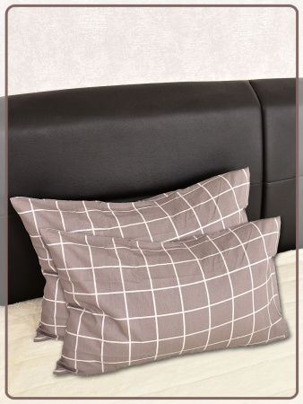 Наволочки Ивановская бязь Таттерсол вид 8/5 серо-бежевый 2 шт.