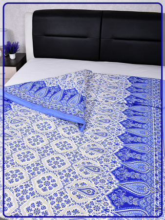 Пододеяльник Шуйская бязь Огурцы синие 6229-1