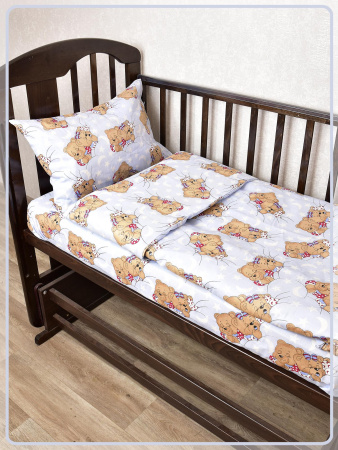 Детское постельное белье бязь Сладкие мишки 1286 вид 3 голубой