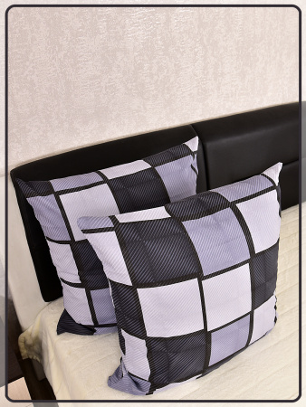 Наволочки Ивановская бязь Грани вид 8/2 темно-серый 2 шт.