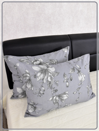 Наволочки Ивановская бязь Грация вид 8 серый 2 шт.