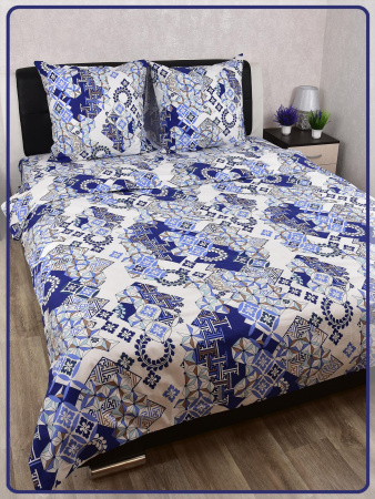 Постельное белье Шуйская бязь Орнамент синий 21465-1