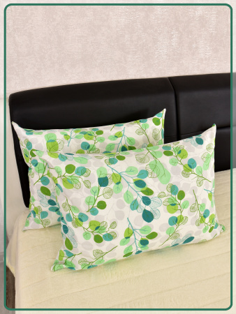 Наволочки на молнии Ив. бязь Эвкалипт вид 9/4 зеленый 2 шт.