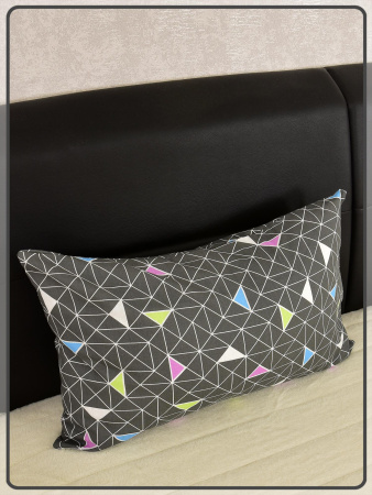 Наволочка Ивановская бязь Треугольники вид 8/2 темно-серый 1 шт.