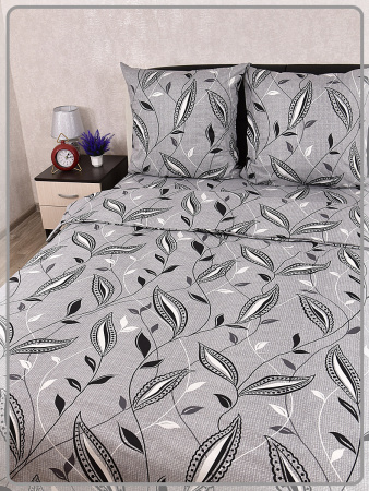 Постельное белье Шуйская бязь Лиана серая 21772-1