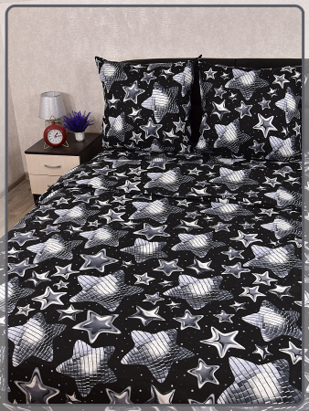 Детское постельное белье бязь Звездная ночь вид 8/3 черный