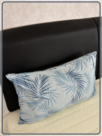 Наволочка Ивановская бязь Тропикана вид 8/4 серо-бирюзовый 1 шт.