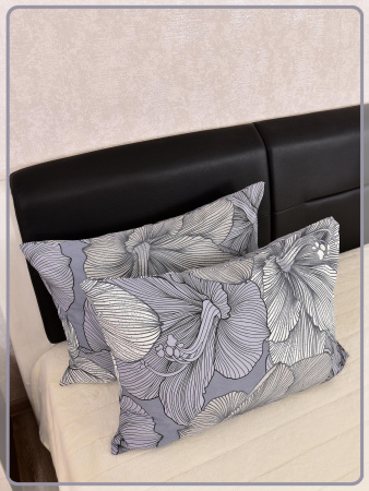 Наволочки Ивановская бязь Богема вид 8 серый 2 шт.