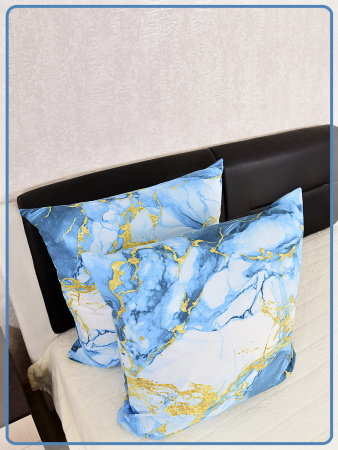 Наволочки Ивановская бязь Мрамор вид 4/1 бирюзовый 2 шт.