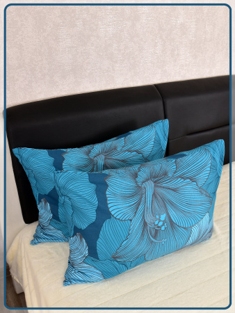 Наволочки Ивановская бязь Богема вид 4/1 бирюзовый 2 шт.