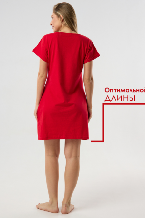 Женская туника новогодняя домашняя большие размеры Туж-гном Красный