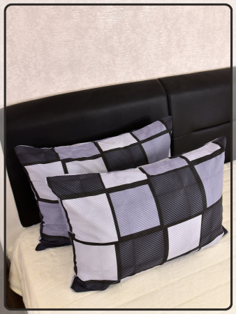 Наволочки Ивановская бязь Грани вид 8/2 темно-серый 2 шт.