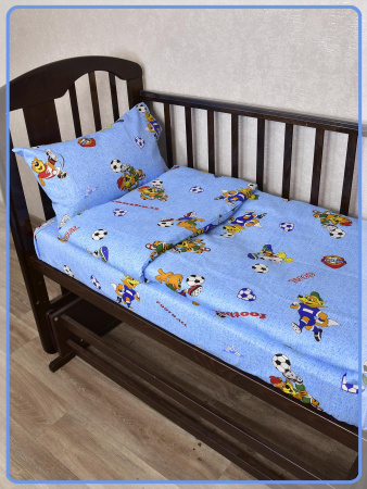 Детское постельное белье бязь Футбол вид 1 синий