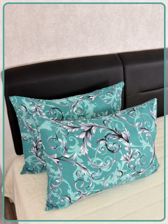 Наволочки Ивановская бязь Валенсия вид 3/10 бирюзово-зеленый 2 шт.