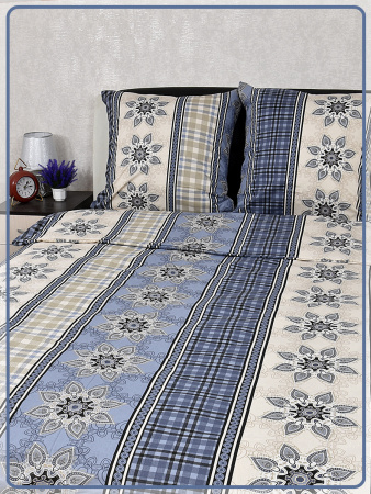 Постельное белье Шуйская бязь Снежинка серая 8899-1