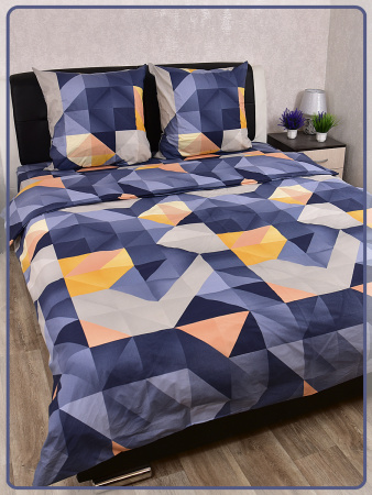 Постельное белье Шуйская бязь Абстракция синяя 20781-1