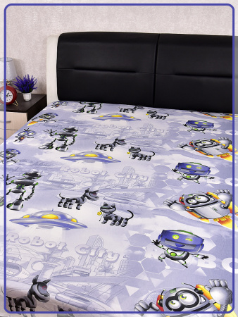 Детская простыня Ивановская бязь Город роботов