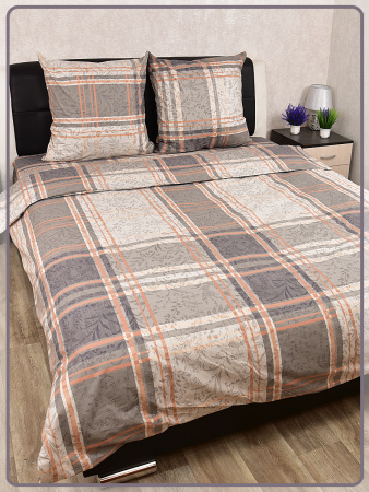 Постельное белье Шуйская бязь Клетка коричневая 21717-1